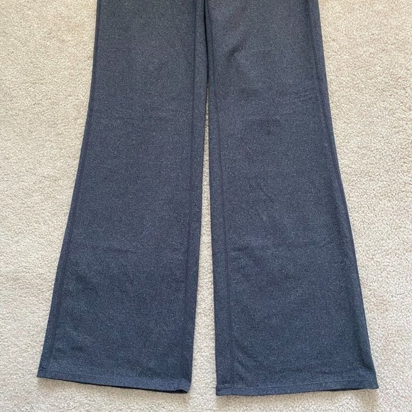 Athleta Fusion S Gray Heather Yoga Flare Wide Leg Pants Athleisure Flap Pockets - Picture 7 of 12